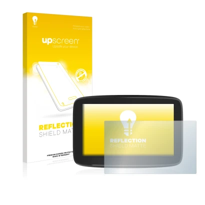 Front side of a product packaging with the brand logo upscreen. Next to it is the device TomTom GO Classic 5" shown with the c