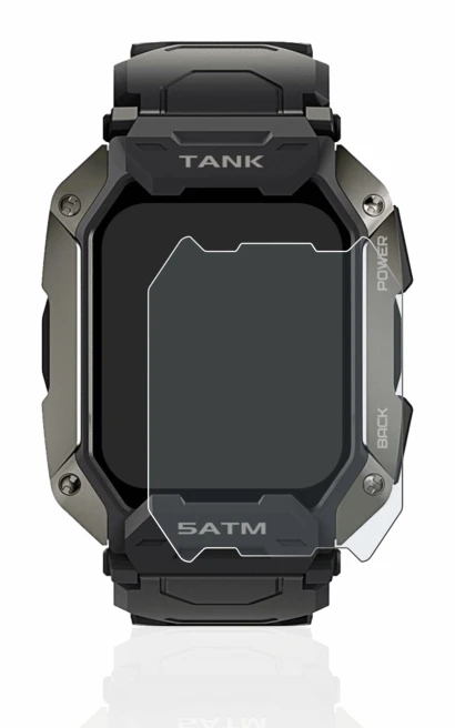Image of the device Kospet Tank M1 with a wide variety of screen protectors.