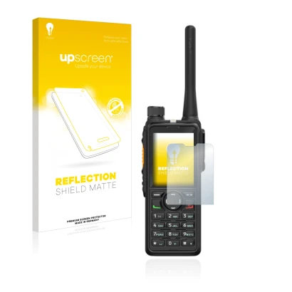 Front side of a product packaging with the brand logo upscreen. Next to it is the device Hytera HP785 shown with the correspon