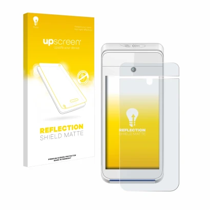 Front side of a product packaging with the brand logo upscreen. Next to it is the device Pax A920 shown with the corresponding