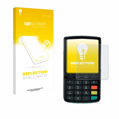 Front side of a product packaging with the brand logo upscreen. Next to it is the device ingenico Link/2500 shown with the cor