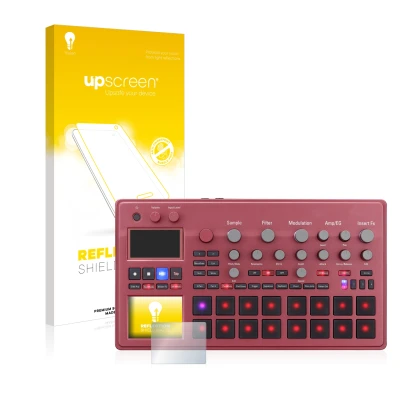 Front side of a product packaging with the brand logo upscreen. Next to it is the device KORG electribe Sampler shown with the
