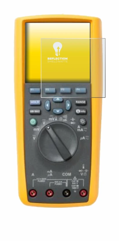 Image of the device Fluke 287 with a wide variety of screen protectors.