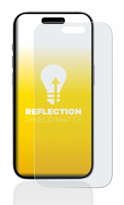 Image of the device Apple iPhone 14 Pro with a wide variety of screen protectors.