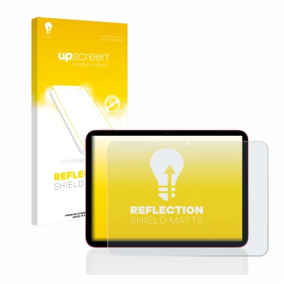 Front side of a product packaging with the brand logo upscreen. Next to it is the device Apple iPad 10.9