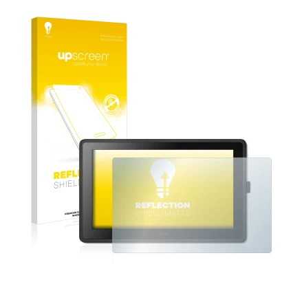 Front side of a product packaging with the brand logo upscreen. Next to it is the device Wacom Cintiq 22 shown with the corres