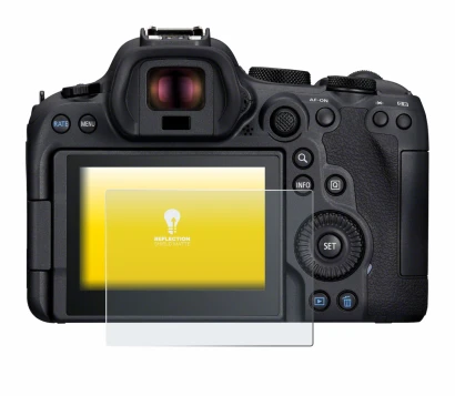 Image of the device Canon EOS R6 Mark II with a wide variety of screen protectors.