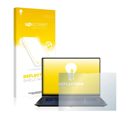 Front side of a product packaging with the brand logo upscreen. Next to it is the device ASUS ROG Flow X16 shown with the corr