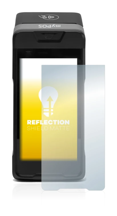 Image of the device myPOS Carbon with a wide variety of screen protectors.