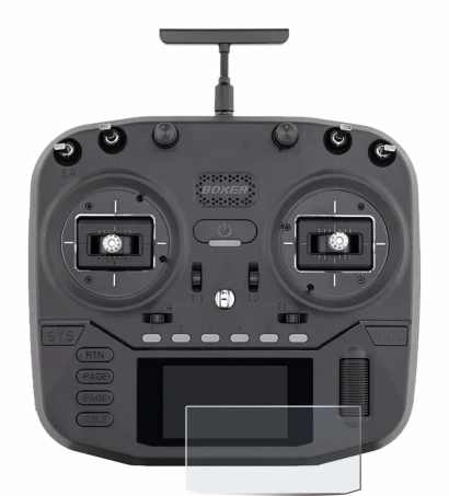 Image of the device Radiomaster Boxer with a wide variety of screen protectors.