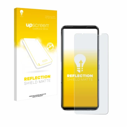 Front side of a product packaging with the brand logo upscreen. Next to it is the device ASUS ROG Phone 7 Ultimate shown with