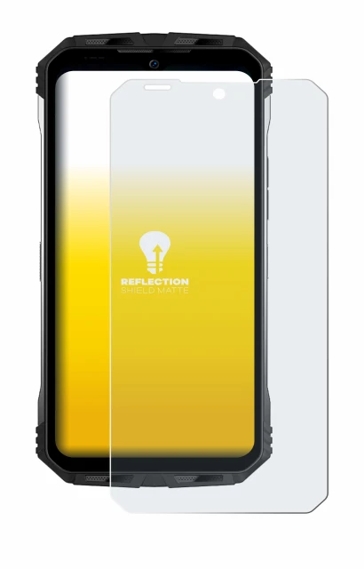 Image of the device Doogee S100 Pro with a wide variety of screen protectors.