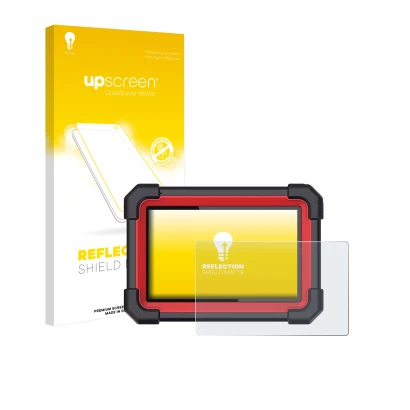 Front side of a product packaging with the brand logo upscreen. Next to it is the device Launch X-431 CRP 919E BT shown with t