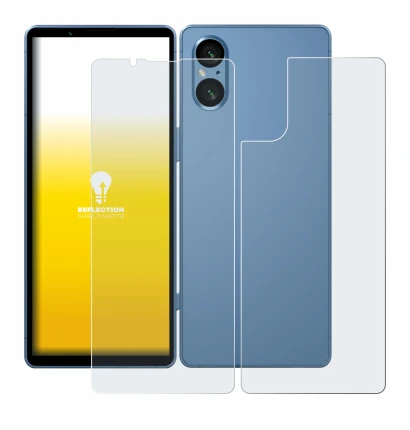 Image of the device Sony Xperia 5 V (Front+Back) with a wide variety of screen protectors.