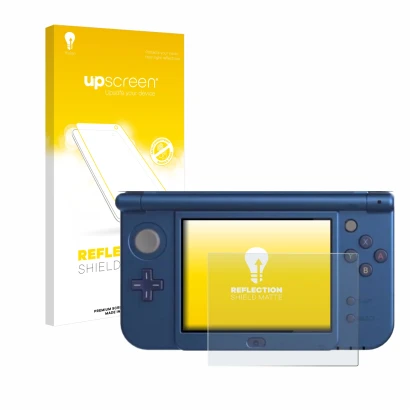 Front side of a product packaging with the brand logo upscreen. Next to it is the device Nintendo New 3DS XL (Lower display) s