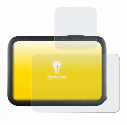 Image of the device GoPro Hero 12 Black with a wide variety of screen protectors.