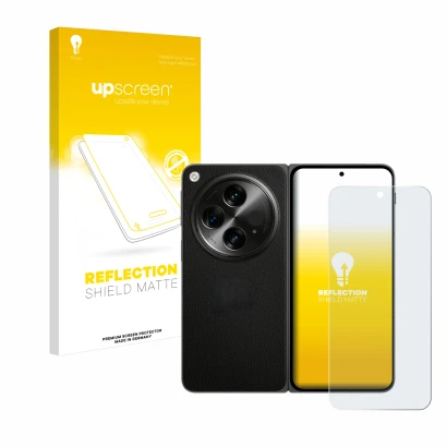 Front side of a product packaging with the brand logo upscreen. Next to it is the device OnePlus Open shown with the correspon