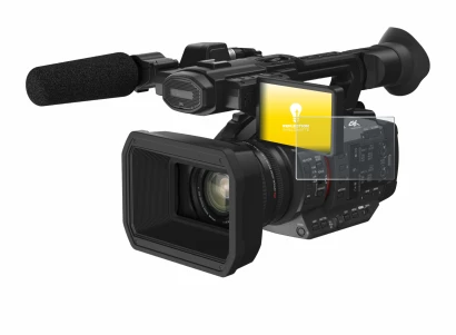 Image of the device Panasonic HC-X2 with a wide variety of screen protectors.