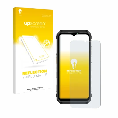 Front side of a product packaging with the brand logo upscreen. Next to it is the device Ulefone Power Armor 18T Ultra shown w