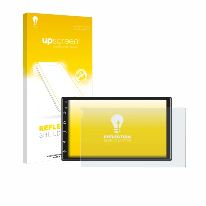 Front side of a product packaging with the brand logo upscreen. Next to it is the device Ankeway Car Radio 7" shown with the c