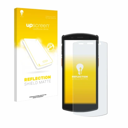 Front side of a product packaging with the brand logo upscreen. Next to it is the device Urovo CT58 shown with the correspondi
