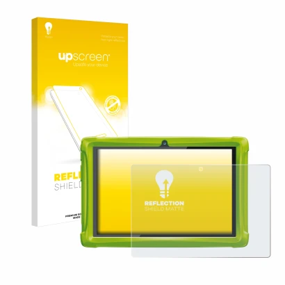 Front side of a product packaging with the brand logo upscreen. Next to it is the device Clementoni Clempad 10 shown with the 