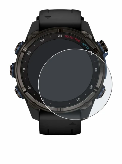Image of the device Garmin Descent Mk3i (43 mm) with a wide variety of screen protectors.