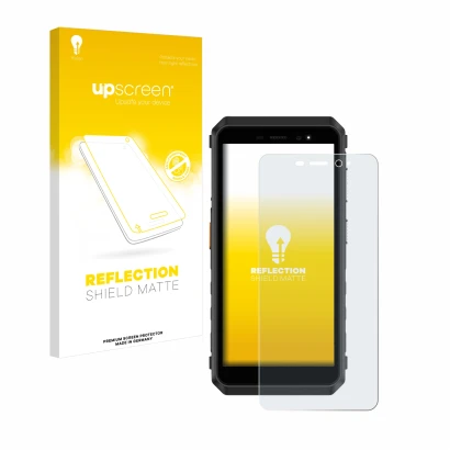 Front side of a product packaging with the brand logo upscreen. Next to it is the device Ulefone Power Armor X11 Pro shown wit