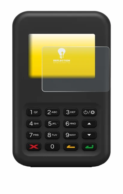 Image of the device Shopify WisePad 3 with a wide variety of screen protectors.