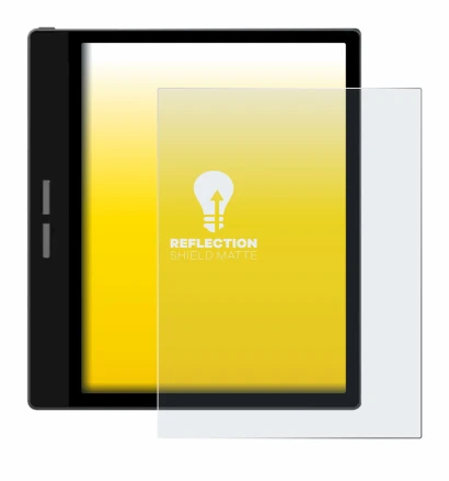 Image of the device Bigme B751C with a wide variety of screen protectors.