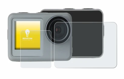 Image of the device Rollei Actioncam 9s Plus with a wide variety of screen protectors.