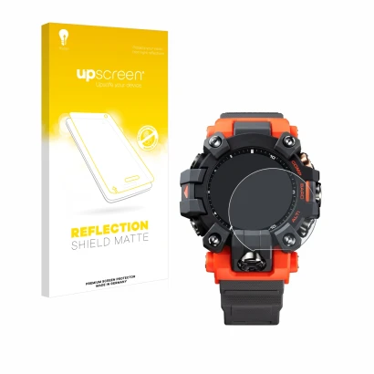 Front side of a product packaging with the brand logo upscreen. Next to it is the device Casio G-Shock GW-9500 shown with the