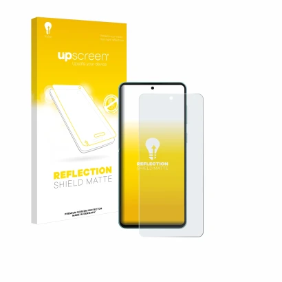 Front side of a product packaging with the brand logo upscreen. Next to it is the device Samsung Galaxy M55 shown with the cor