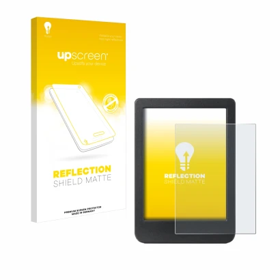 Front side of a product packaging with the brand logo upscreen. Next to it is the device Kobo Clara BW shown with the correspo