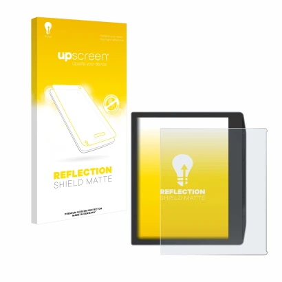 Front side of a product packaging with the brand logo upscreen. Next to it is the device PocketBook Era Color shown with the c