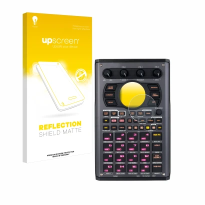 Front side of a product packaging with the brand logo upscreen. Next to it is the device Roland SP-404MKII shown with the corr