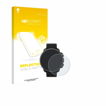 Front side of a product packaging with the brand logo upscreen. Next to it is the device Suunto Vertical Solar shown with the