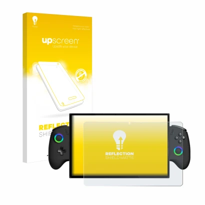 Front side of a product packaging with the brand logo upscreen. Next to it is the device OneXPlayer X1 shown with the correspo
