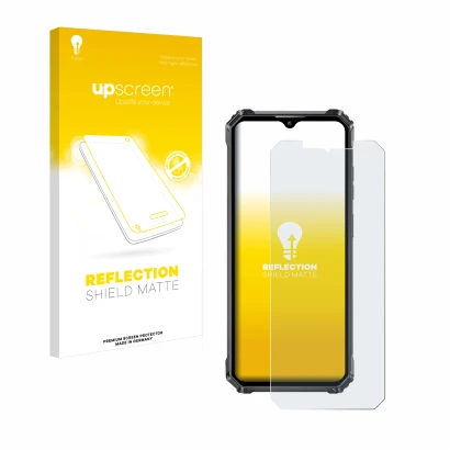 Front side of a product packaging with the brand logo upscreen. Next to it is the device Oukitel WP28E shown with the correspo