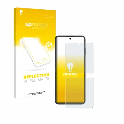 Front side of a product packaging with the brand logo upscreen. Next to it is the device Nubia Flip 5G shown with the correspo