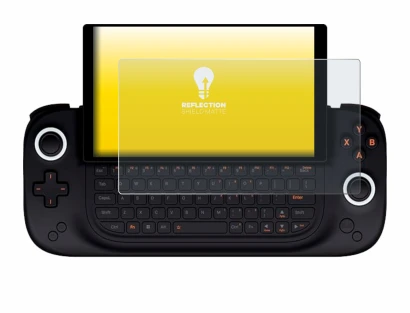 Image of the device Ayaneo Slide with a wide variety of screen protectors.