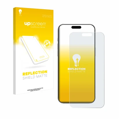 Front side of a product packaging with the brand logo upscreen. Next to it is the device Apple iPhone 16 Pro Max shown with th