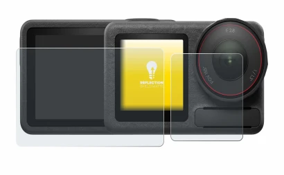 Image of the device DJI Osmo Action 5 Pro with a wide variety of screen protectors.