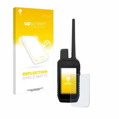 Front side of a product packaging with the brand logo upscreen. Next to it is the device Garmin Alpha 300 K shown with the cor
