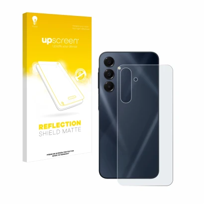 Front side of a product packaging with the brand logo upscreen. Next to it is the device Samsung Galaxy A16 5G (Back) shown wi