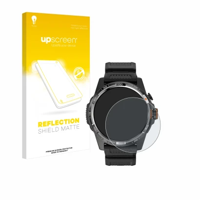 Front side of a product packaging with the brand logo upscreen. Next to it is the device Mobvoi Ticwatch Atlas shown with the