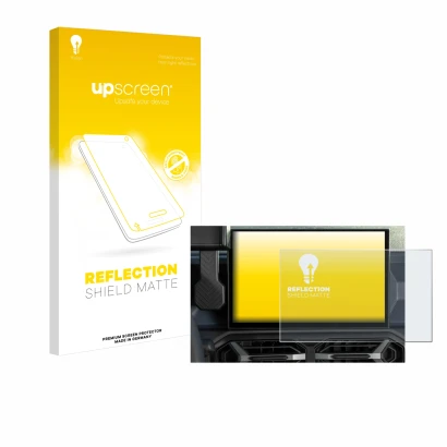 Front side of a product packaging with the brand logo upscreen. Next to it is the device Dacia Duster Infotainment System (202