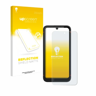 Front side of a product packaging with the brand logo upscreen. Next to it is the device Volla Phone X23 shown with the corres
