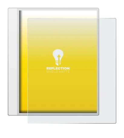 Image of the device Boox Note Max with a wide variety of screen protectors.