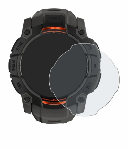 Image of the device Garmin Instinct 3 Solar (50 mm) with a wide variety of screen protectors.